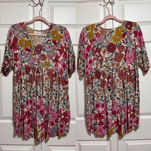 Natural Life Floral Mini Dress with Pockets
